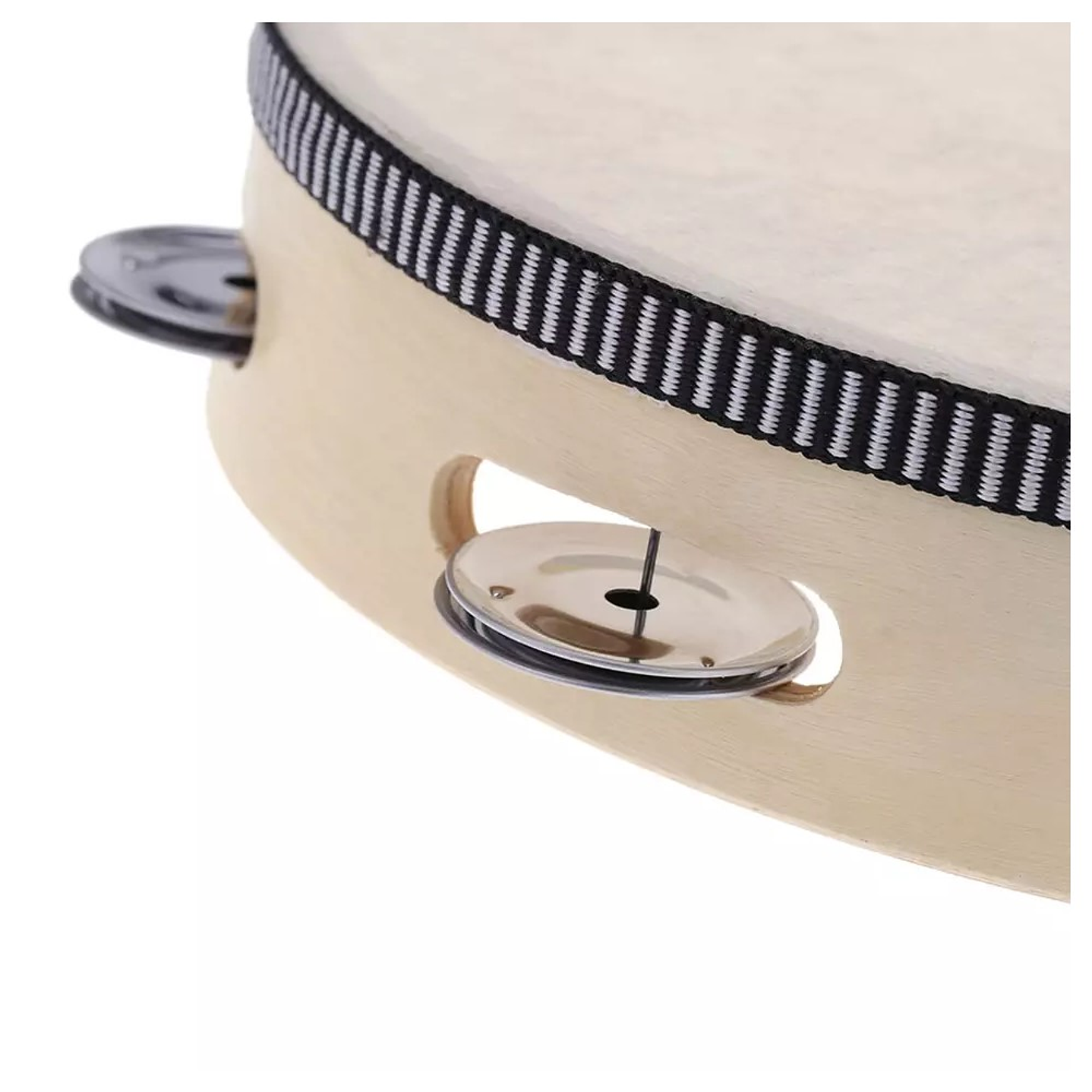 Pandero Madera Con Parche 8 Sonajas Metal 5