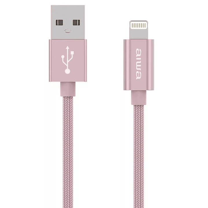 Cable Usb Lightning 1.5m Mfi Aiwa Rosado 1