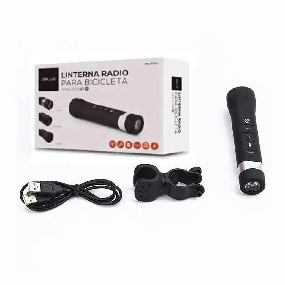 Linterna Parlante BT FM Soporte Bicicleta Dblue 2