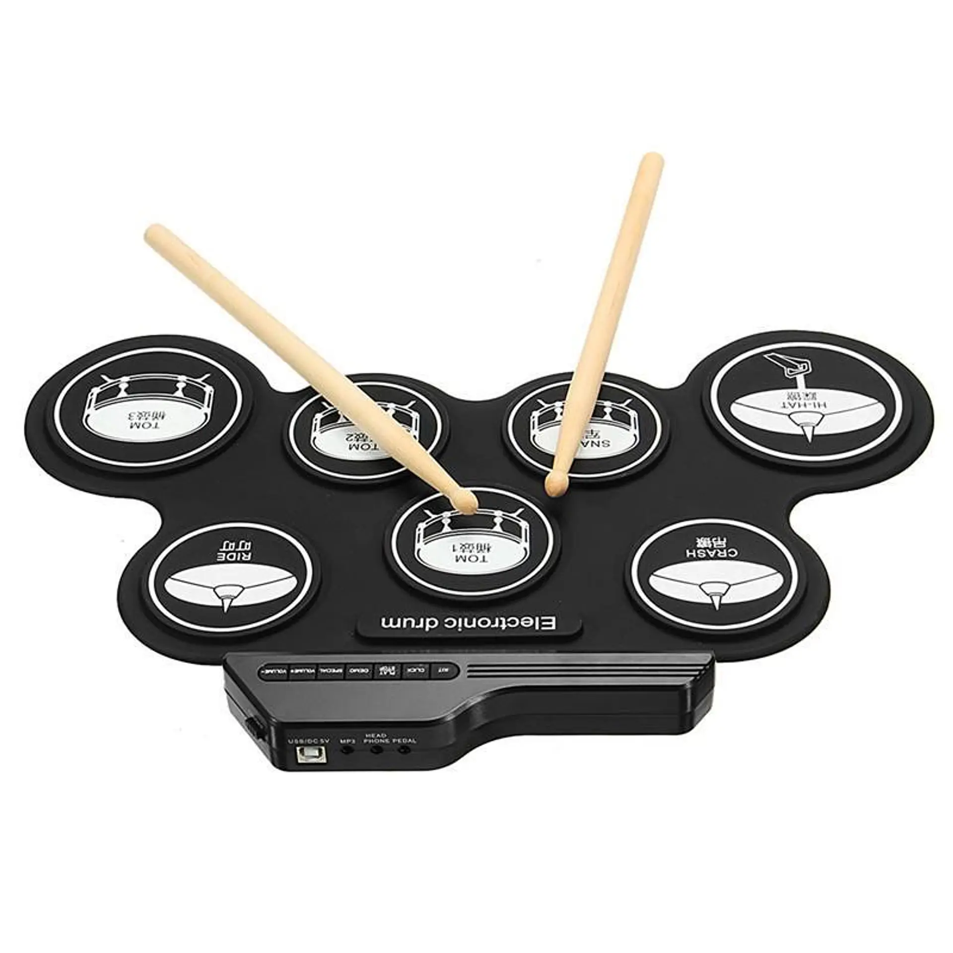 Bateria Electronica Digital 7 Pad 2 Pedales 3
