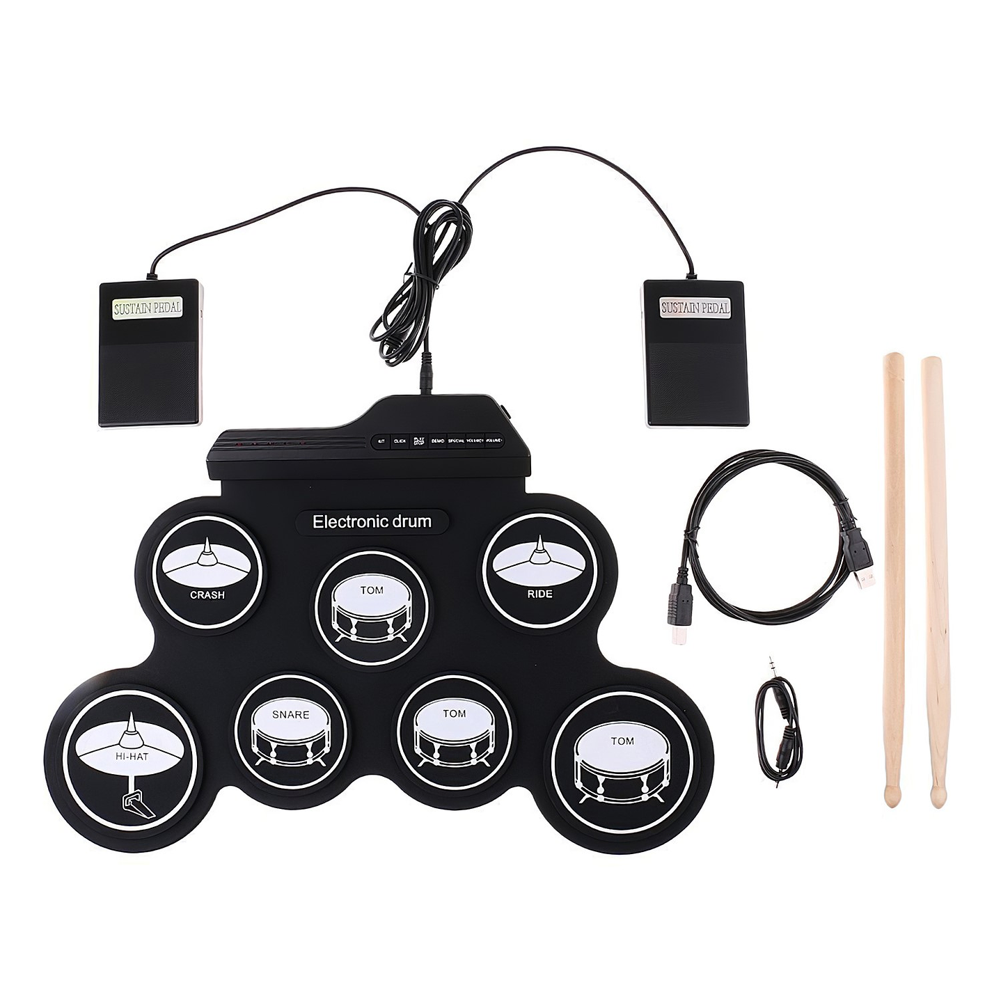 Bateria Electronica Digital 7 Pad 2 Pedales 4