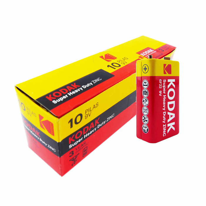 Pack 10 Bateria 9V Kodak AA Super Heavy 1