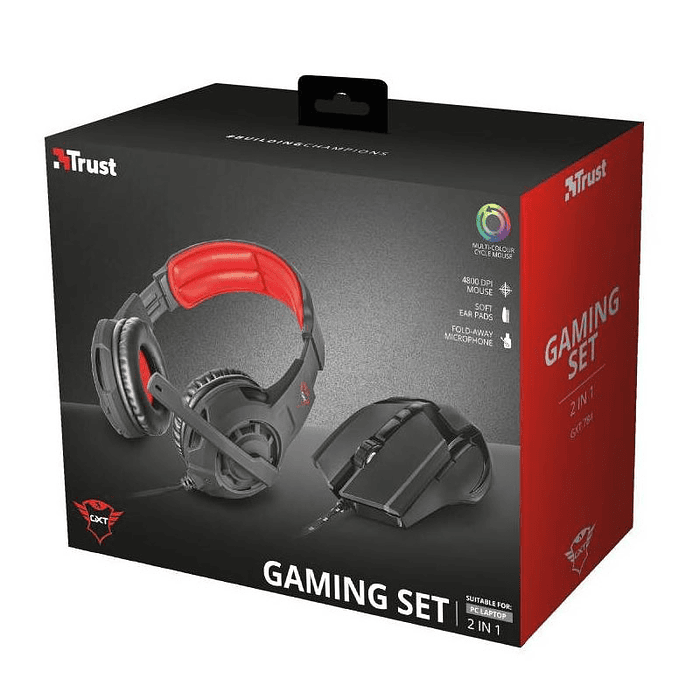 Kit Gamer Trust Audifono y Mouse GTX 784 6