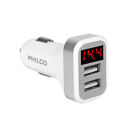 Cargador Auto Doble Pantalla Led Philco