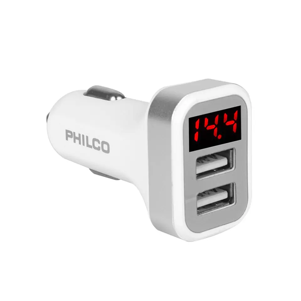 Cargador Auto Doble Pantalla Led Philco 1
