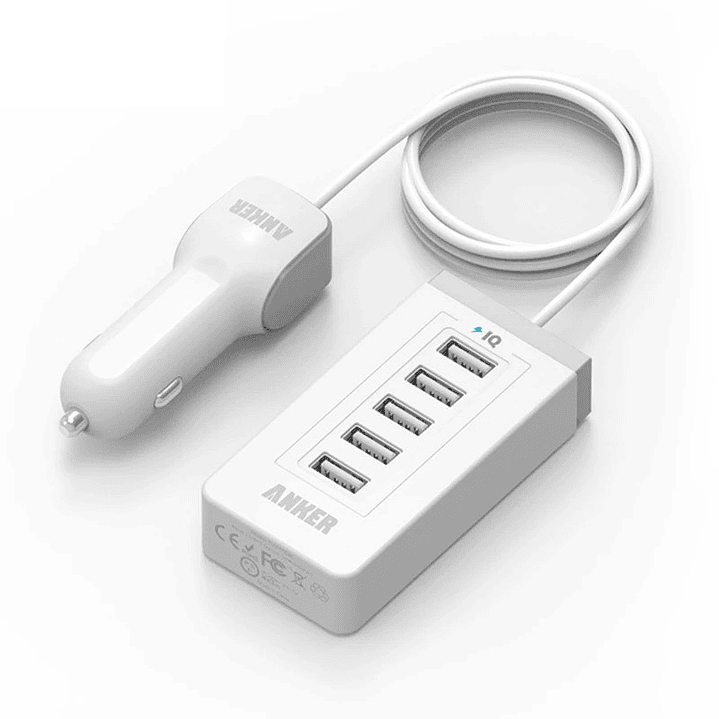 Cargador Auto Multiple 5 USB 50W Anker 1