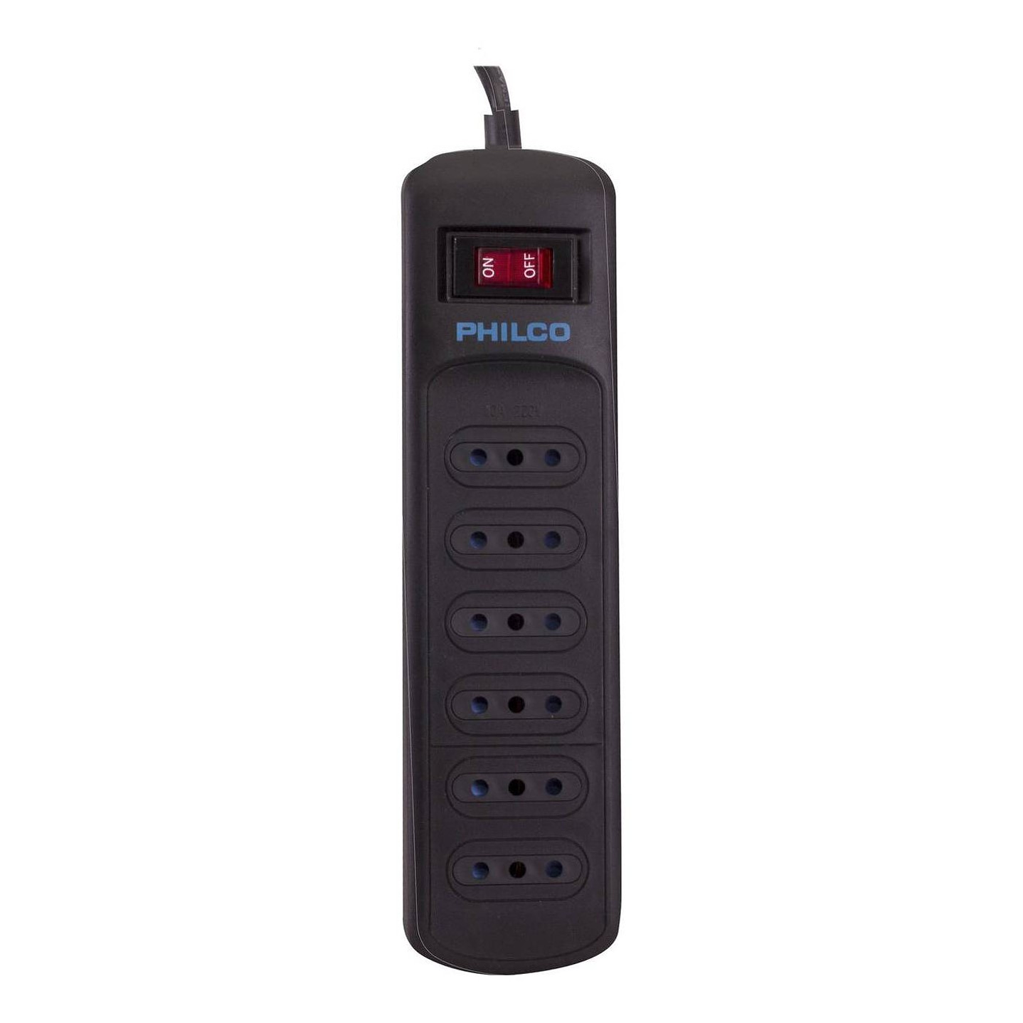 Alargador Protector Sobrevoltaje Philco 918 Joules Negro 1