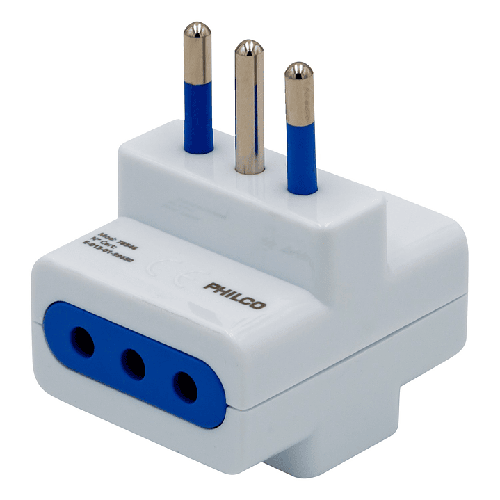 Enchufe Adaptador Triple Philco Blanco 1