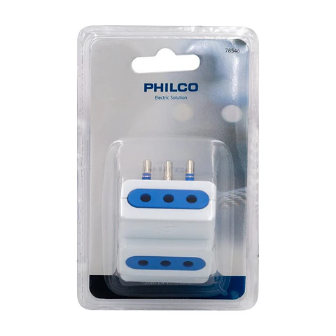 Enchufe Adaptador Triple Philco Blanco