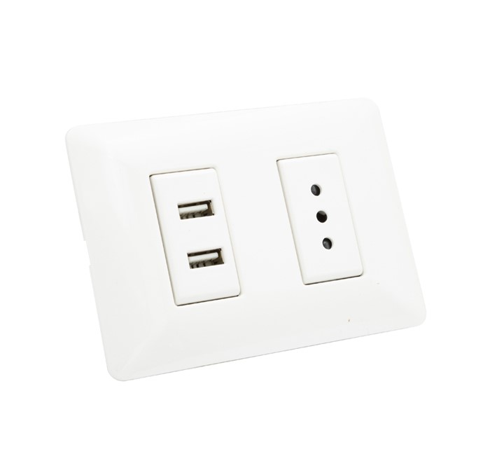 Enchufe Tomacorriente Simple con 2 USB Philco