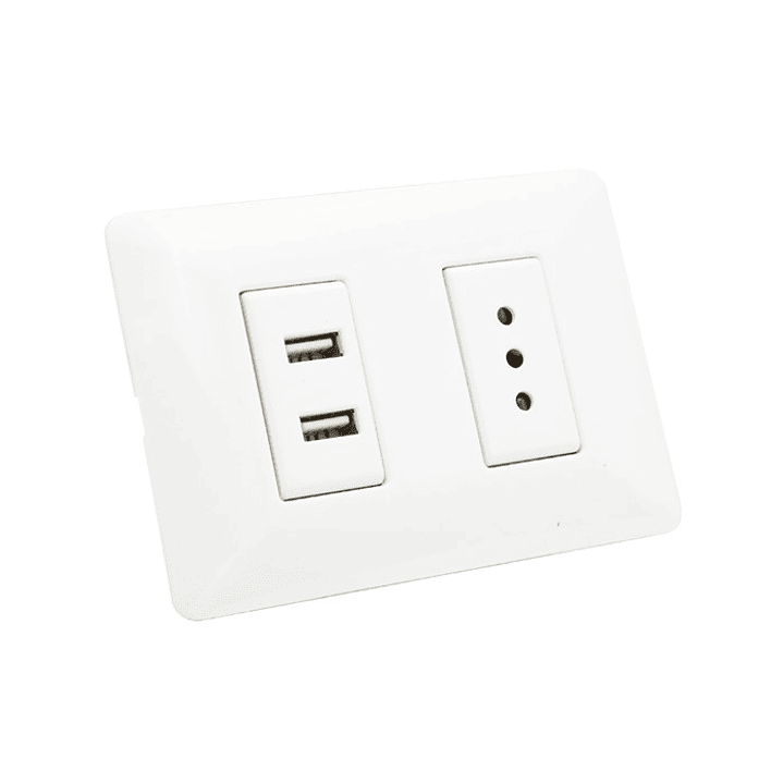 Enchufe Tomacorriente Simple con 2 USB Philco 1