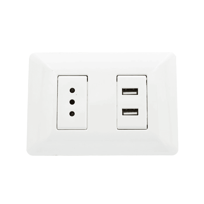 Enchufe Tomacorriente Simple con 2 USB Philco 2