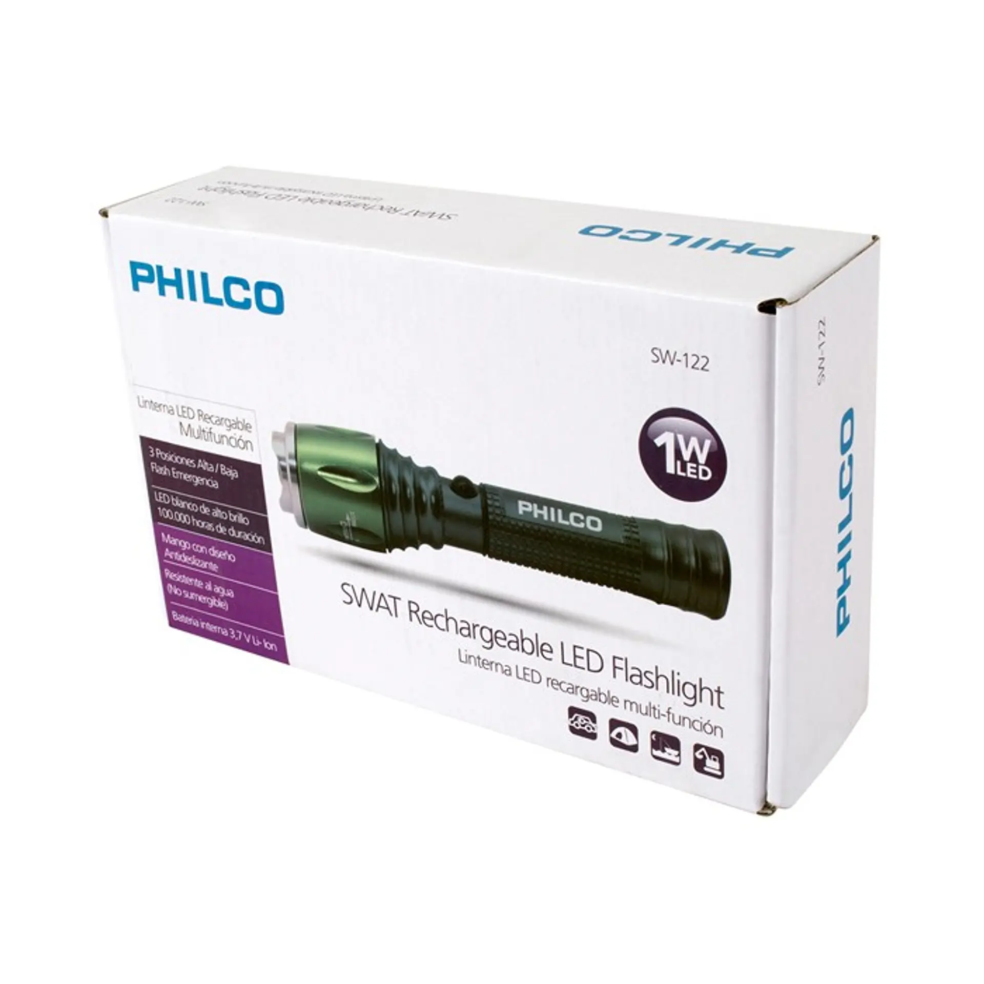 Linterna Led Cree Philco Tactica SW122 4