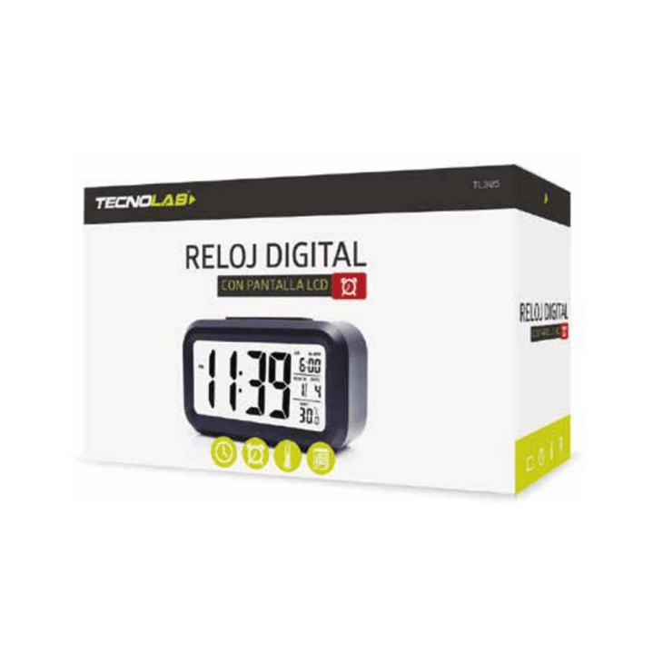 Reloj Tecnolab Pantalla Lcd TL305BK Negro Alarma 3