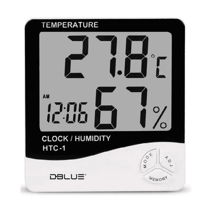 Reloj digital Dblue Termohigrometro Humedad 1