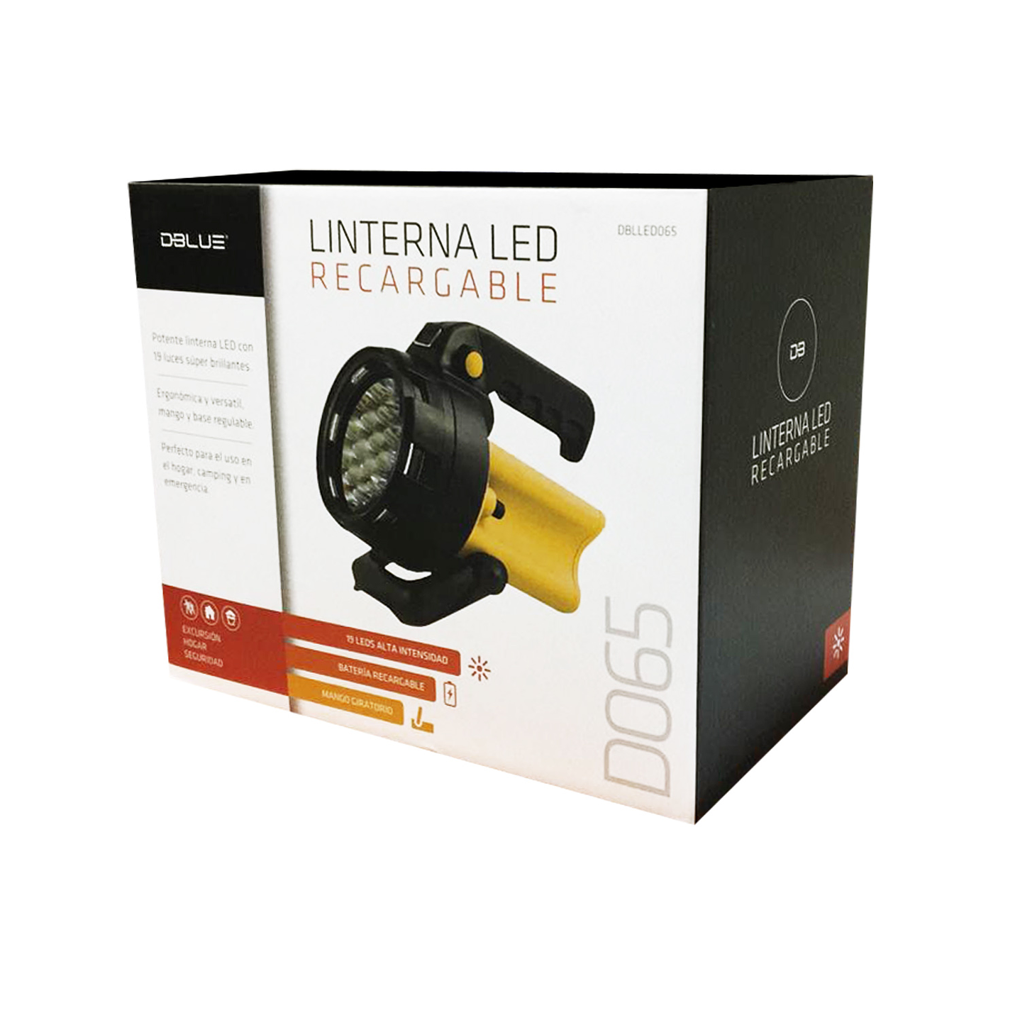 Foco Linterna 19 Led Recargable Dblue 3