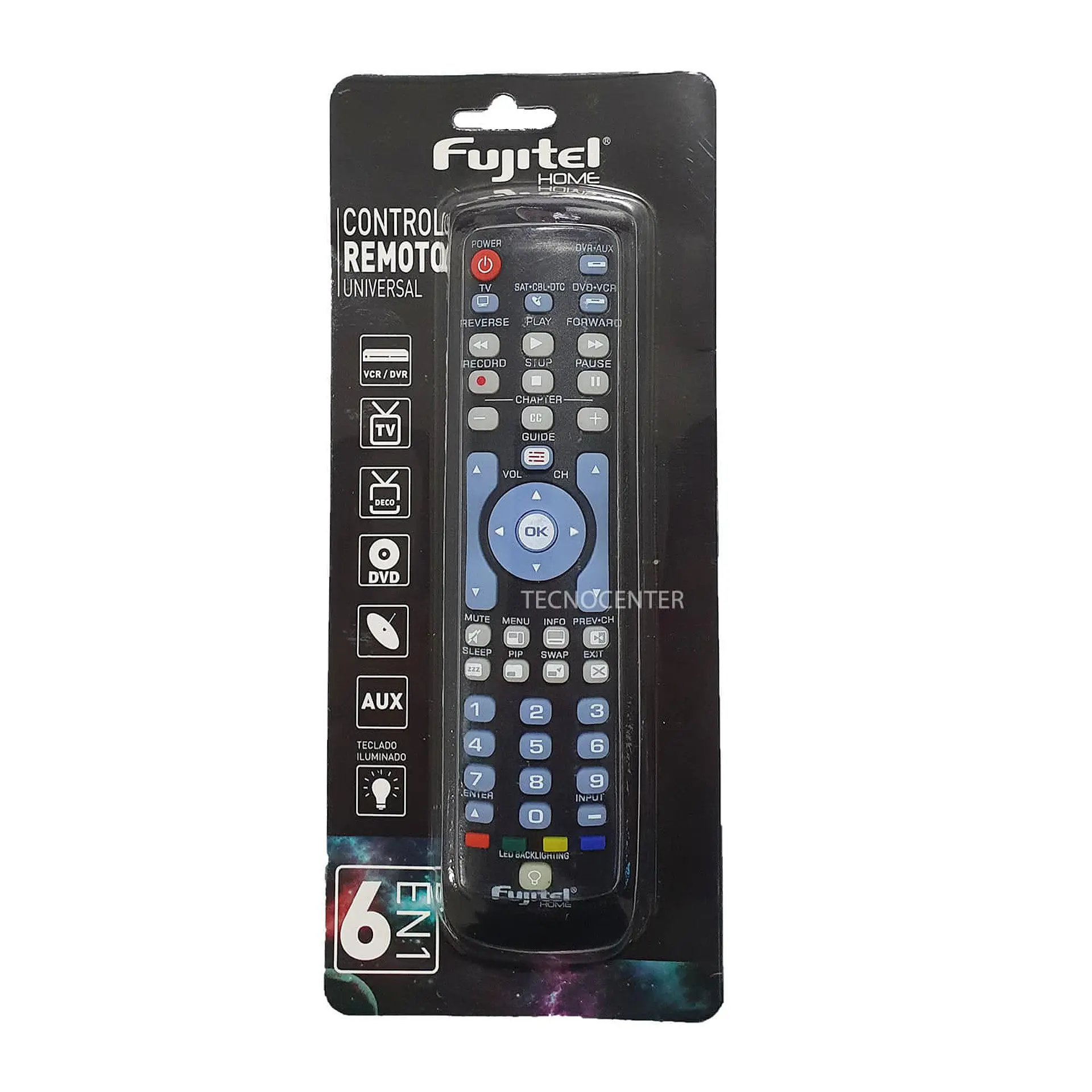 Control Remoto Universal Fujitel 6 en 1 2