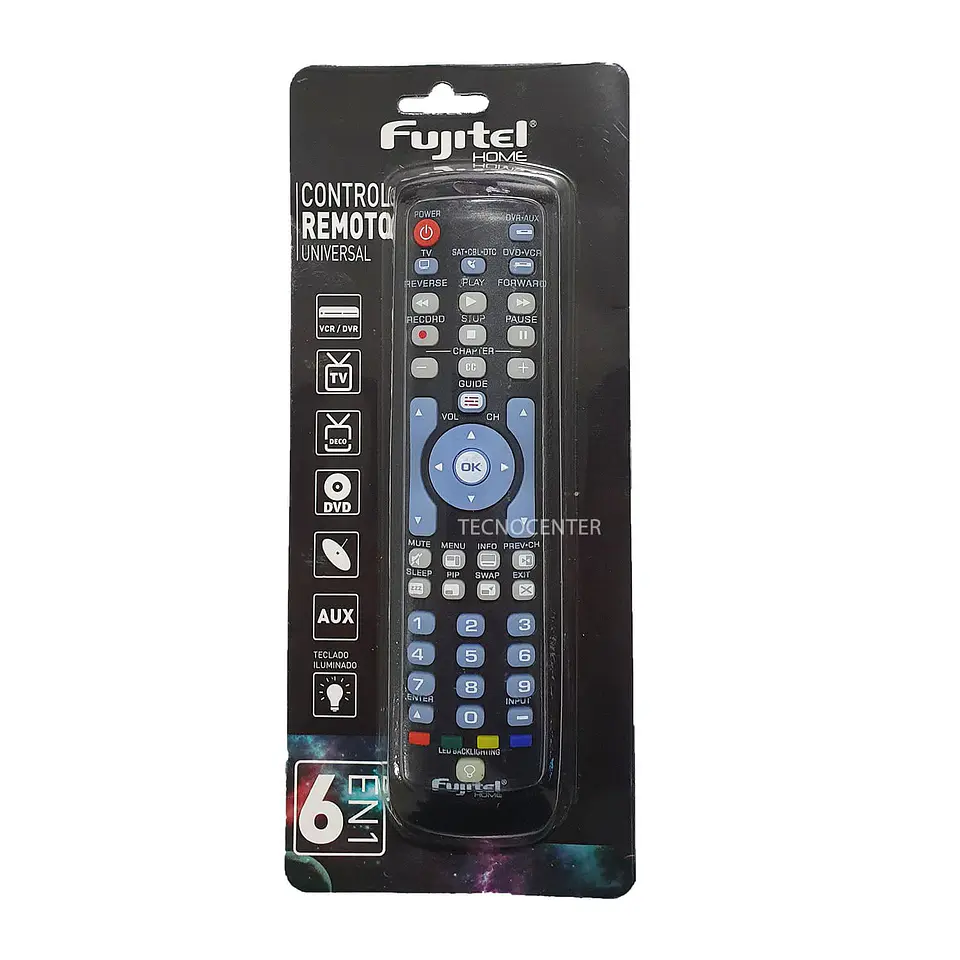 Control Remoto Universal Fujitel 6 en 1 2