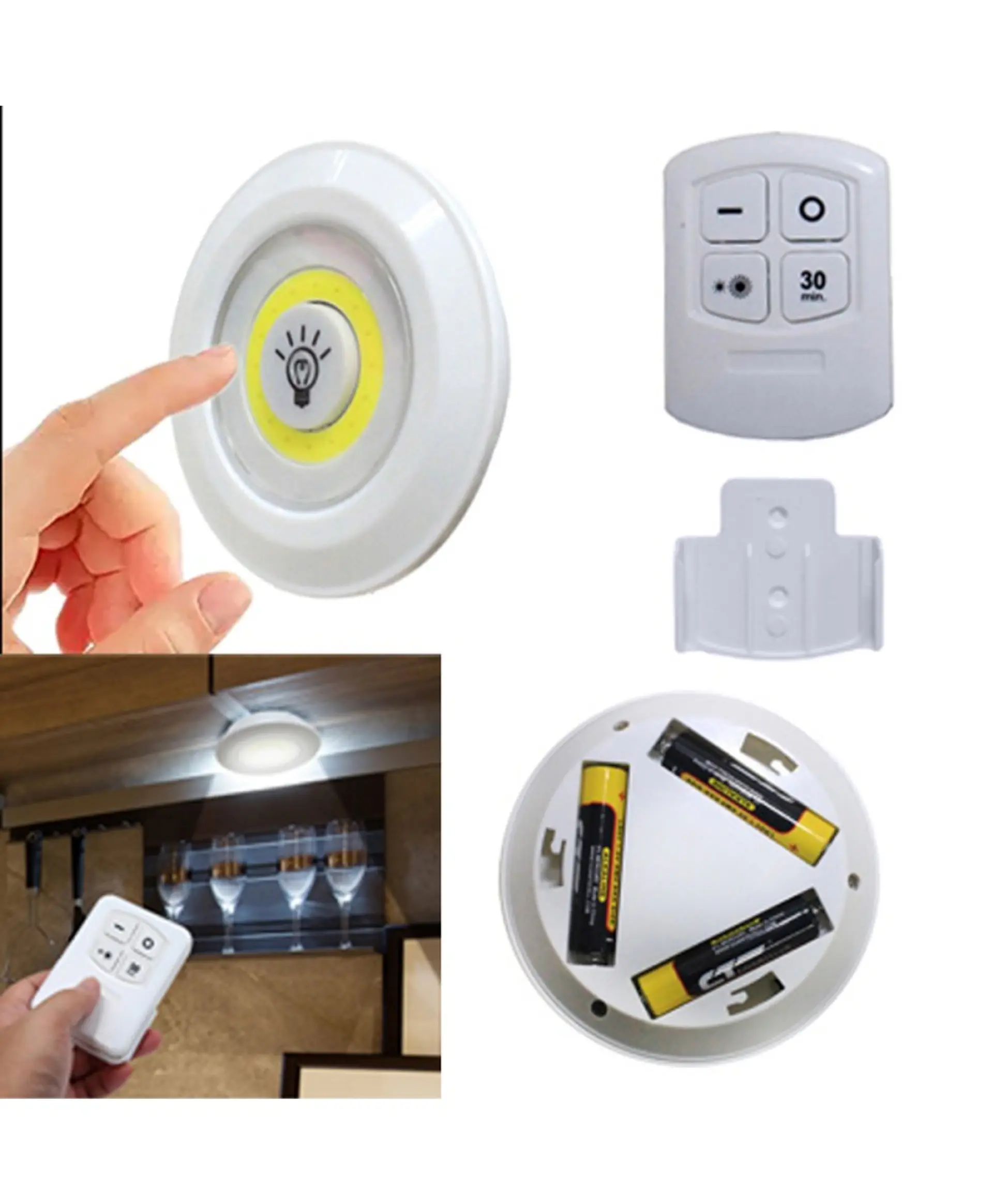 Set 3 Luz Led Portátil Control Remoto Timer Dimer 2