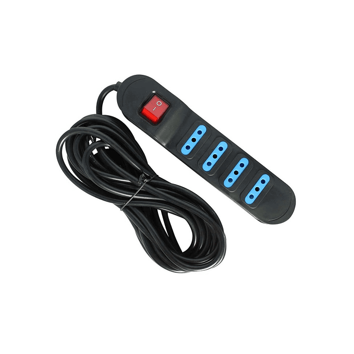 Alargador Electrico 5 Mts 4 Salidas Negro Switch 1