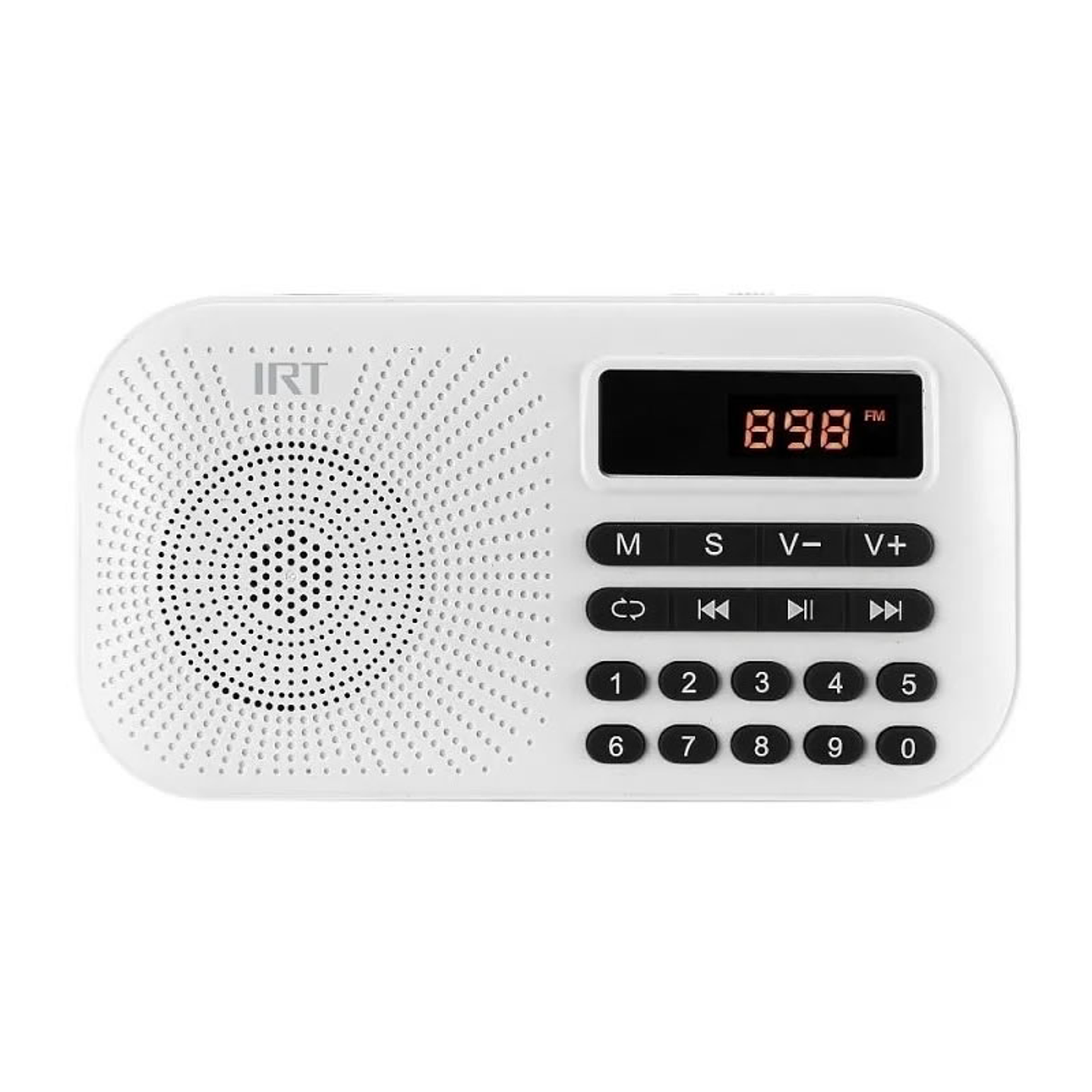 Mini Radio Portatil Digital IRT FM USB Blanca 1