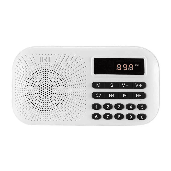 Mini Radio Portatil Digital IRT FM USB Blanca 1