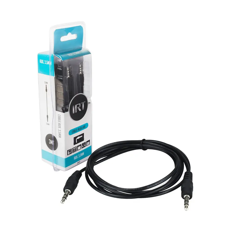 Cable Auxiliar 3mt Jack 3.5 Plug IRT 1