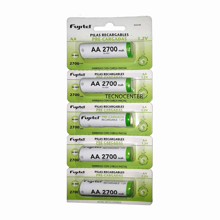 Pack 5 Pilas Recargables Fujitel 2700mha 1