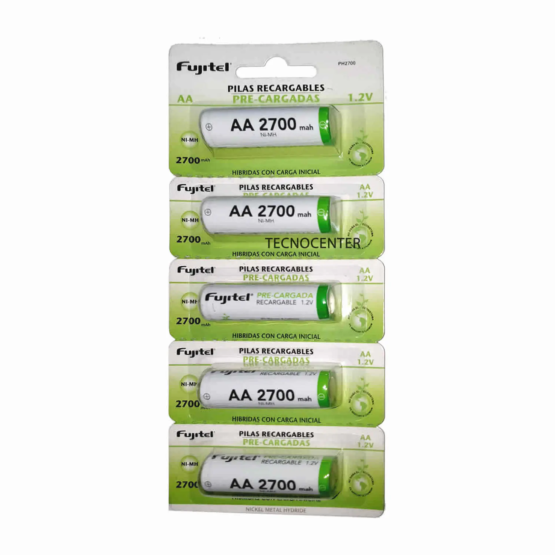 Pack 5 Pilas Recargables Fujitel 2700mha 1