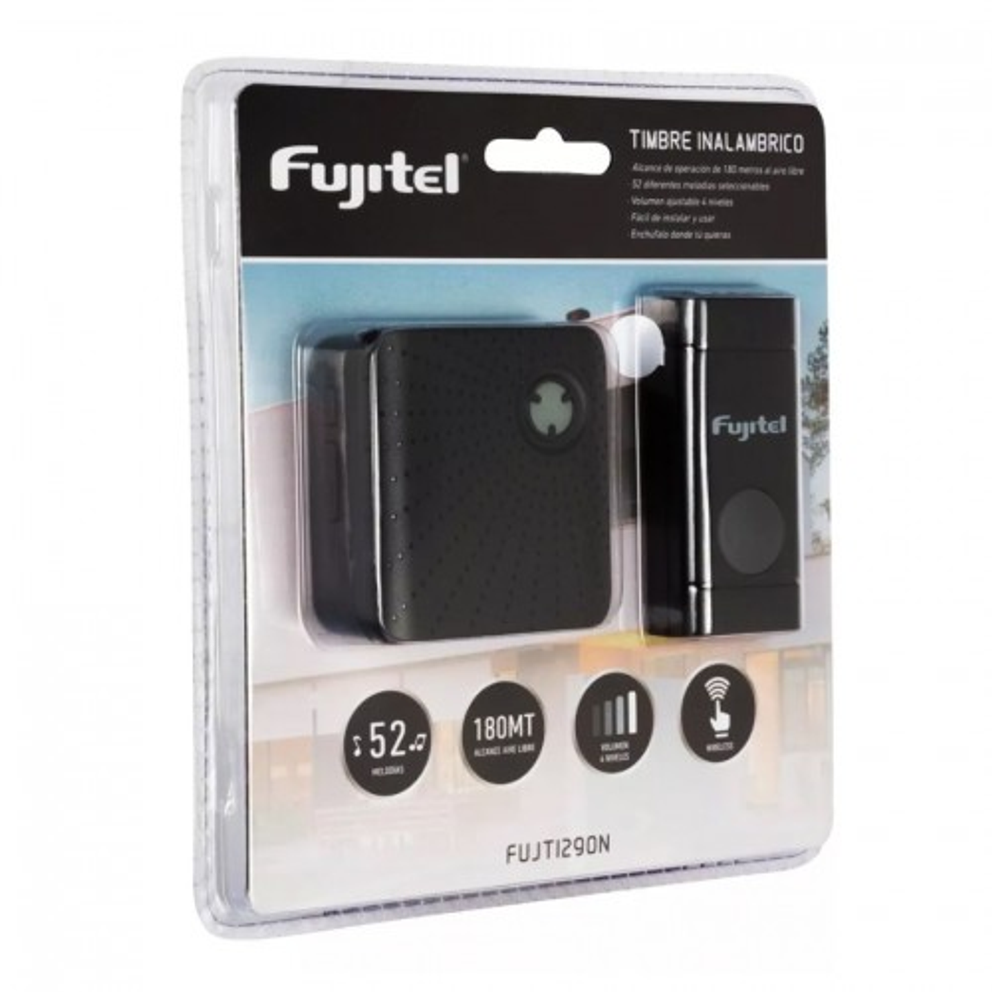 Timbre Inalambrico Fujitel 70m 48 Melodias Negro 2