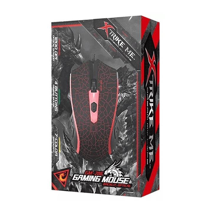 Mouse Gamer Xtrike Me Retroiluminado 1200dpi 4