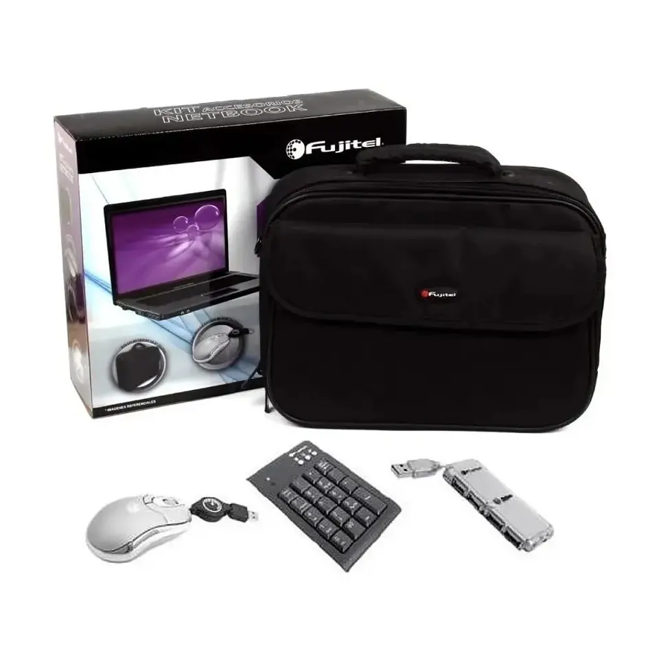Kit Bolso Notebook 10,2 Fujitel Mouse/Teclado/Hub 1