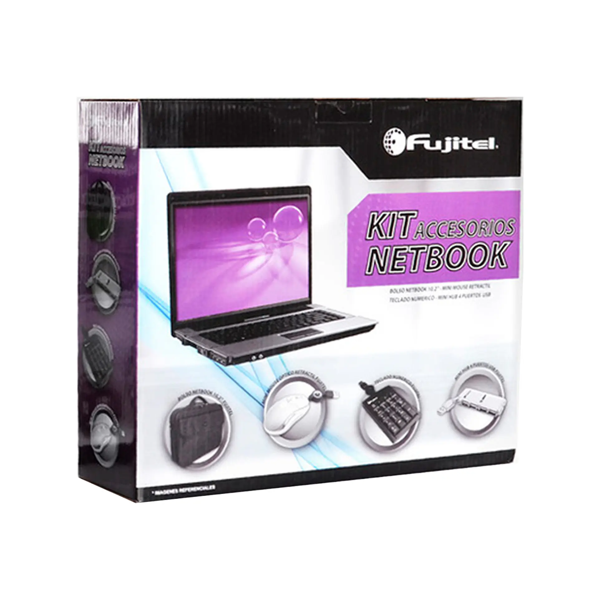 Kit Bolso Notebook 10,2 Fujitel Mouse/Teclado/Hub 2