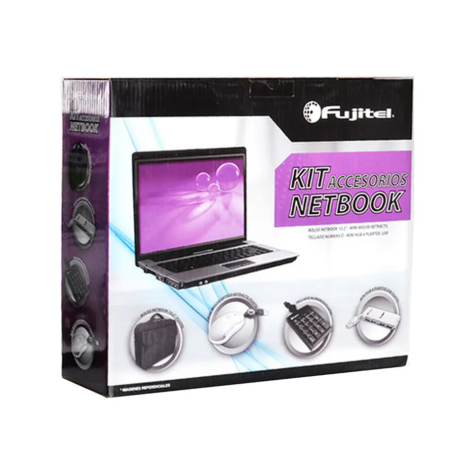 Kit Bolso Notebook 10,2 Fujitel Mouse/Teclado/Hub 2
