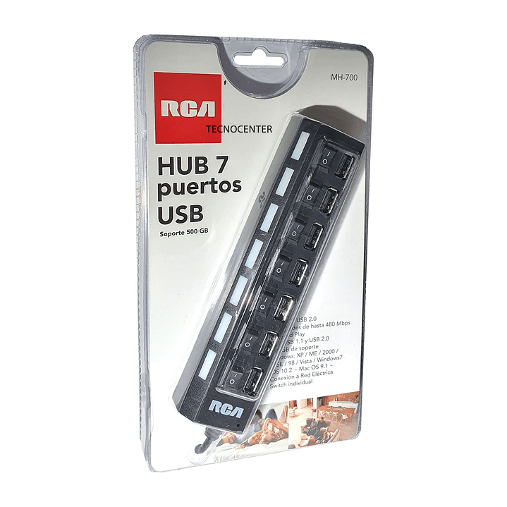 Hub Usb Energizado RCA 7 Puertos 2