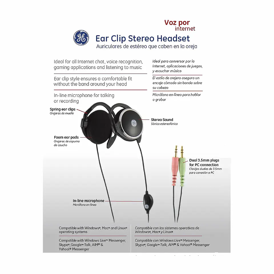 Audifono con Micrófono Ear Clip General Electric 3