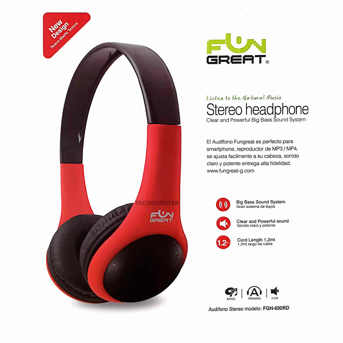 Audifonos Head Band Fun Great Rojo Negro 2