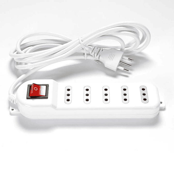 Alargador Electrico Macrotel 5 Mts 5 Pos Blanco Switch 3