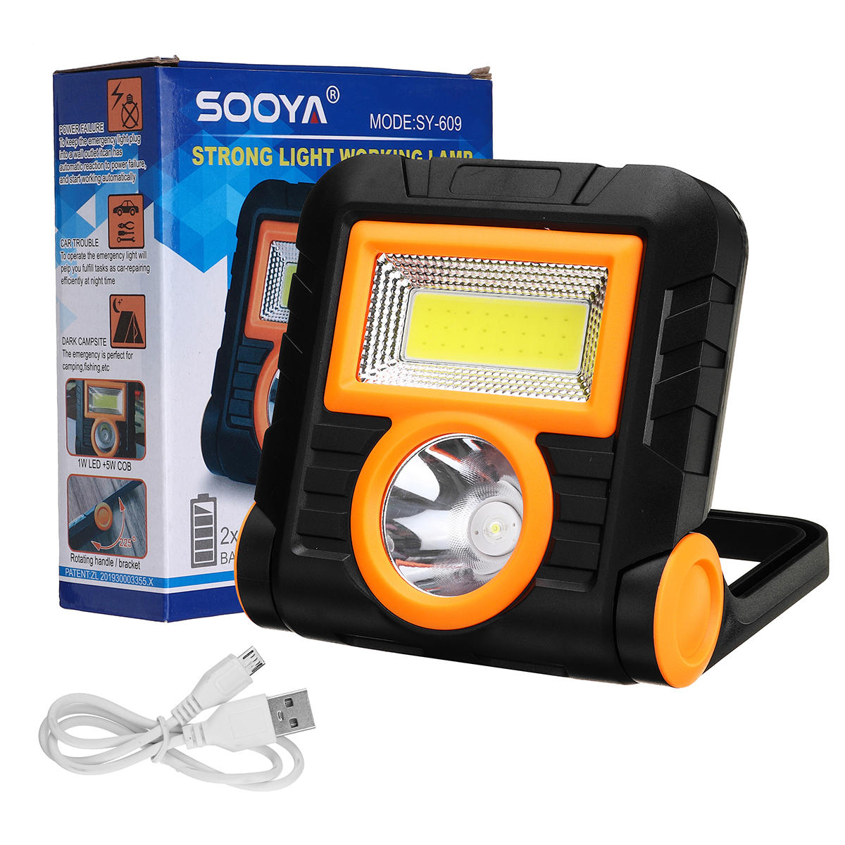 Foco Linterna Recargable Led Cob Portable