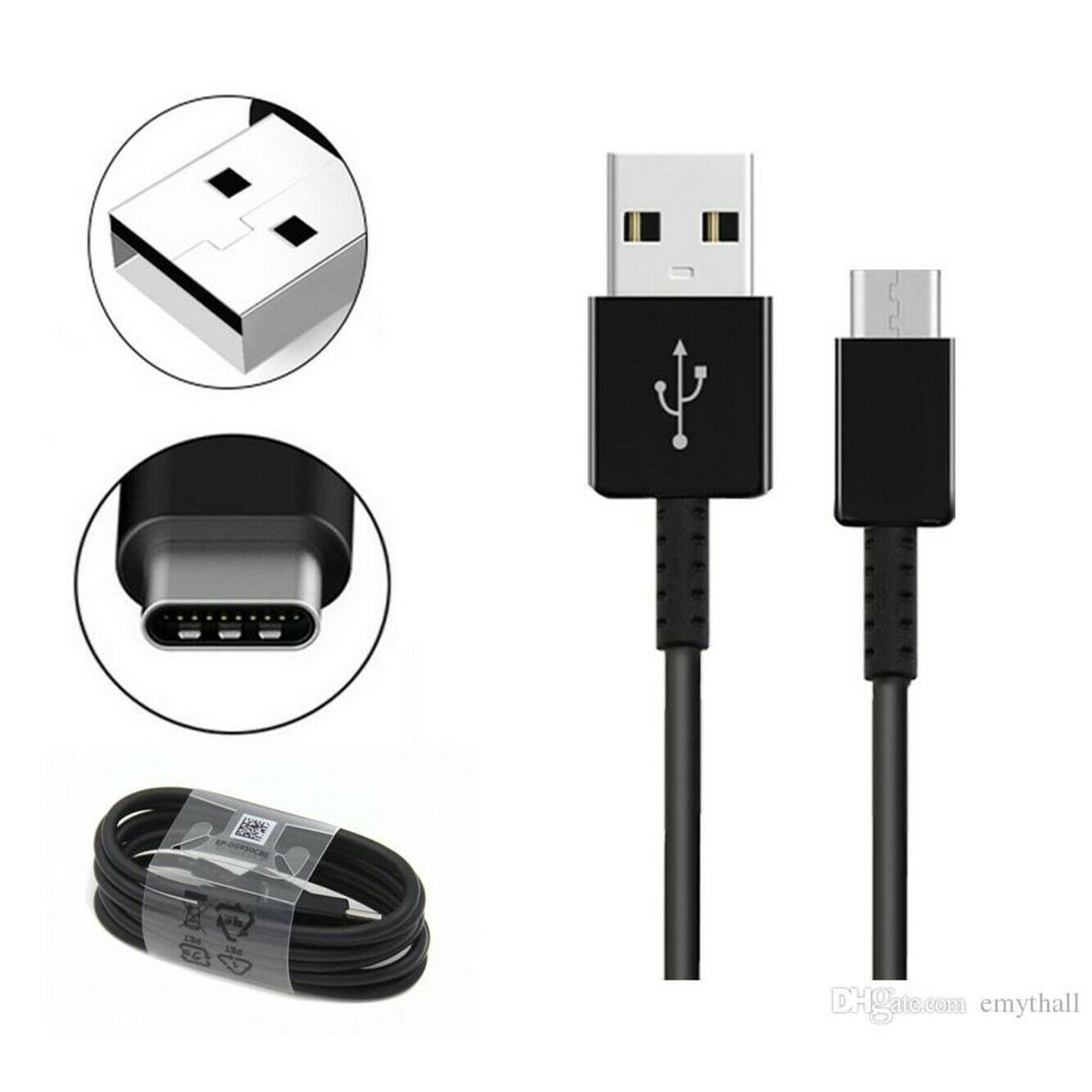 Cable Usb Tipo C Negro Original Samsung 1.2m 2