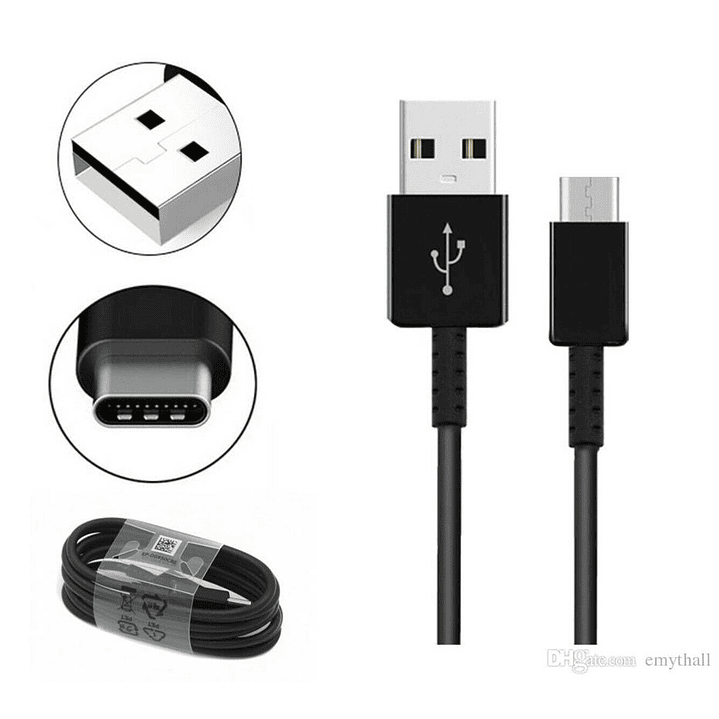 Cable Usb Tipo C Negro Original Samsung 1.2m 2