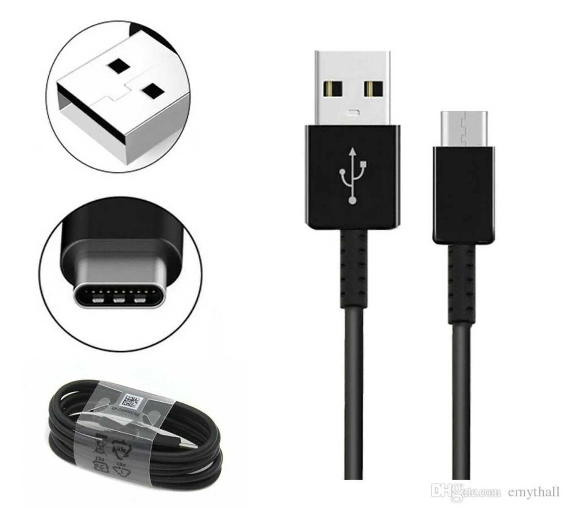 Cable Usb Tipo C Negro Original Samsung 1.2m 2