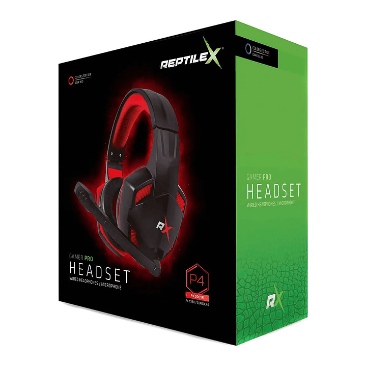 Audifonos Reptile X Gamer Pro Ps4 Pc Rojo 3