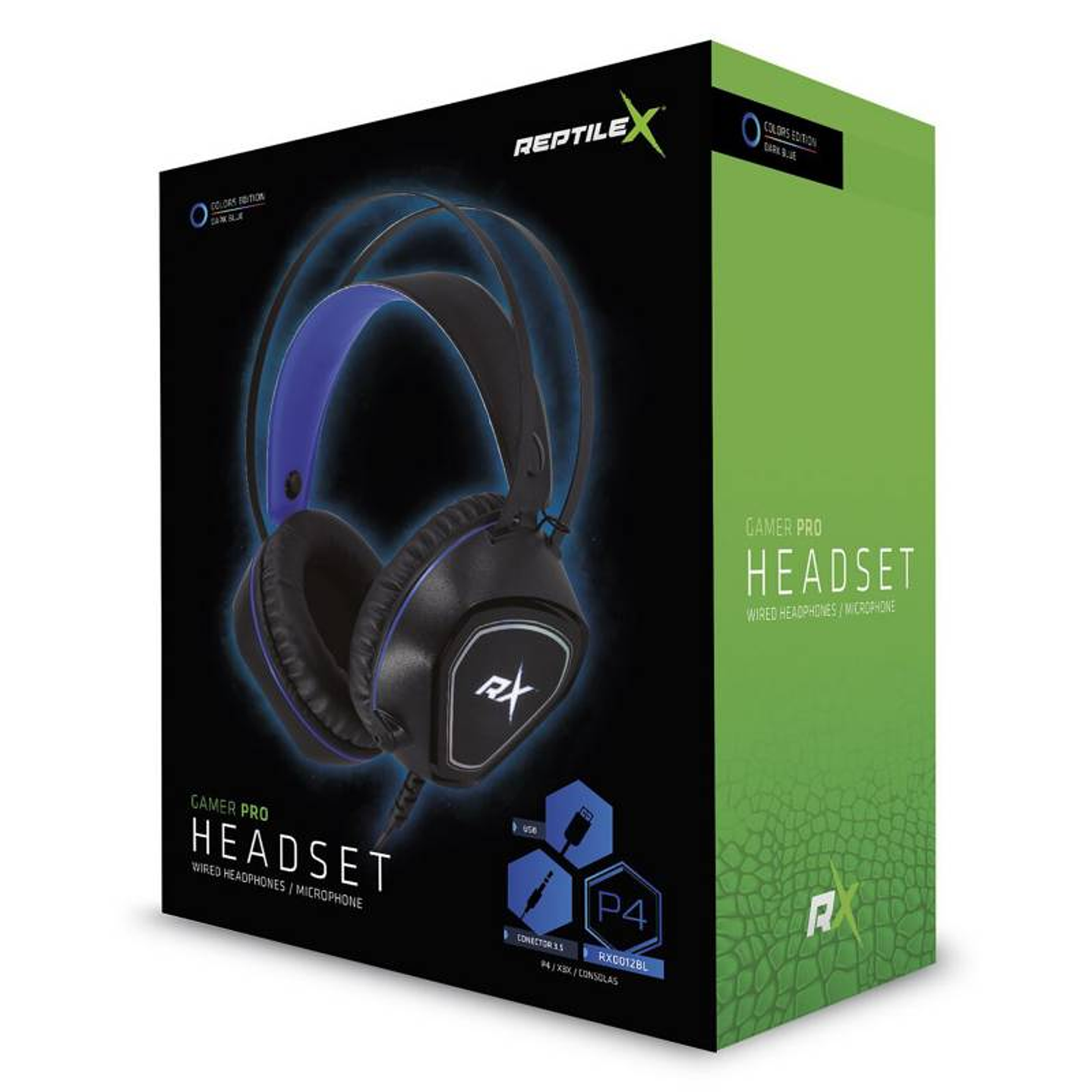 Audifonos Reptile X 12BL Gamer Pro Ps4 Pc Azul 2