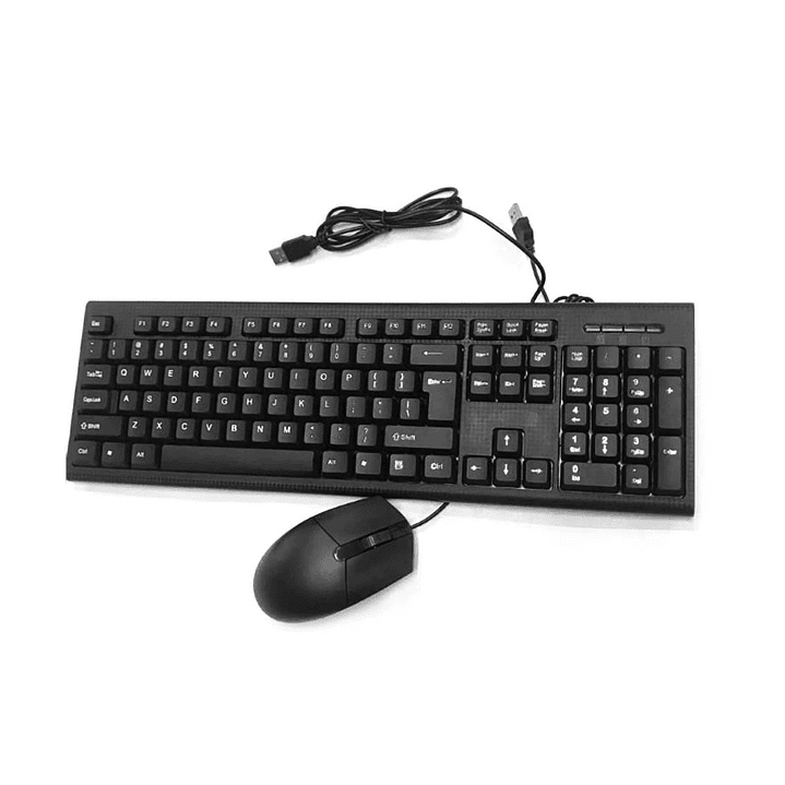 Kit Combo Teclado y Mouse Alambrico Negro 1