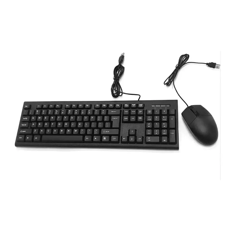 Kit Combo Teclado y Mouse Alambrico Negro 4