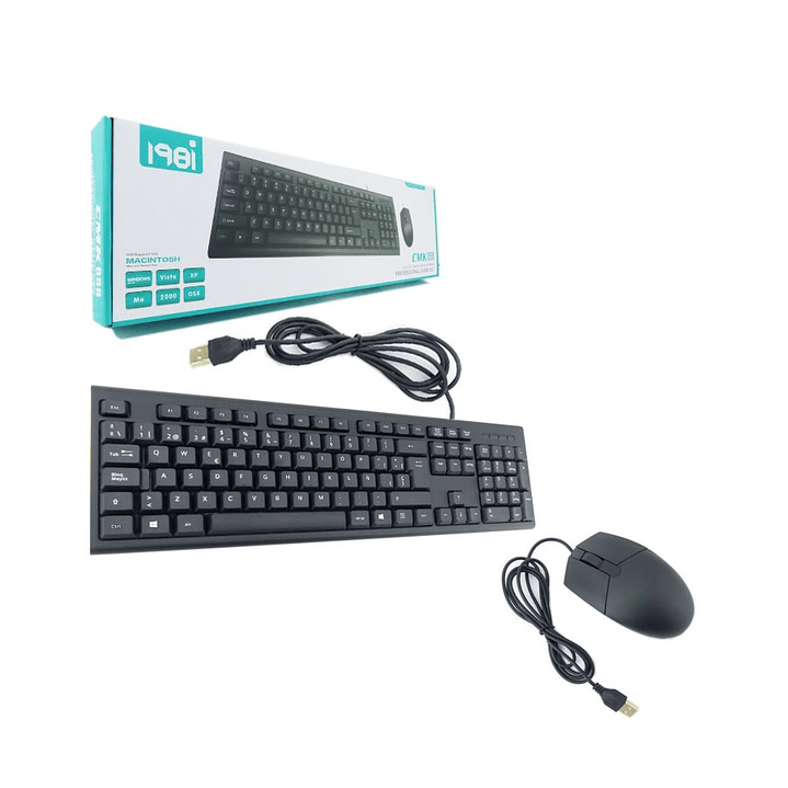 Kit Combo Teclado y Mouse Alambrico Negro 5