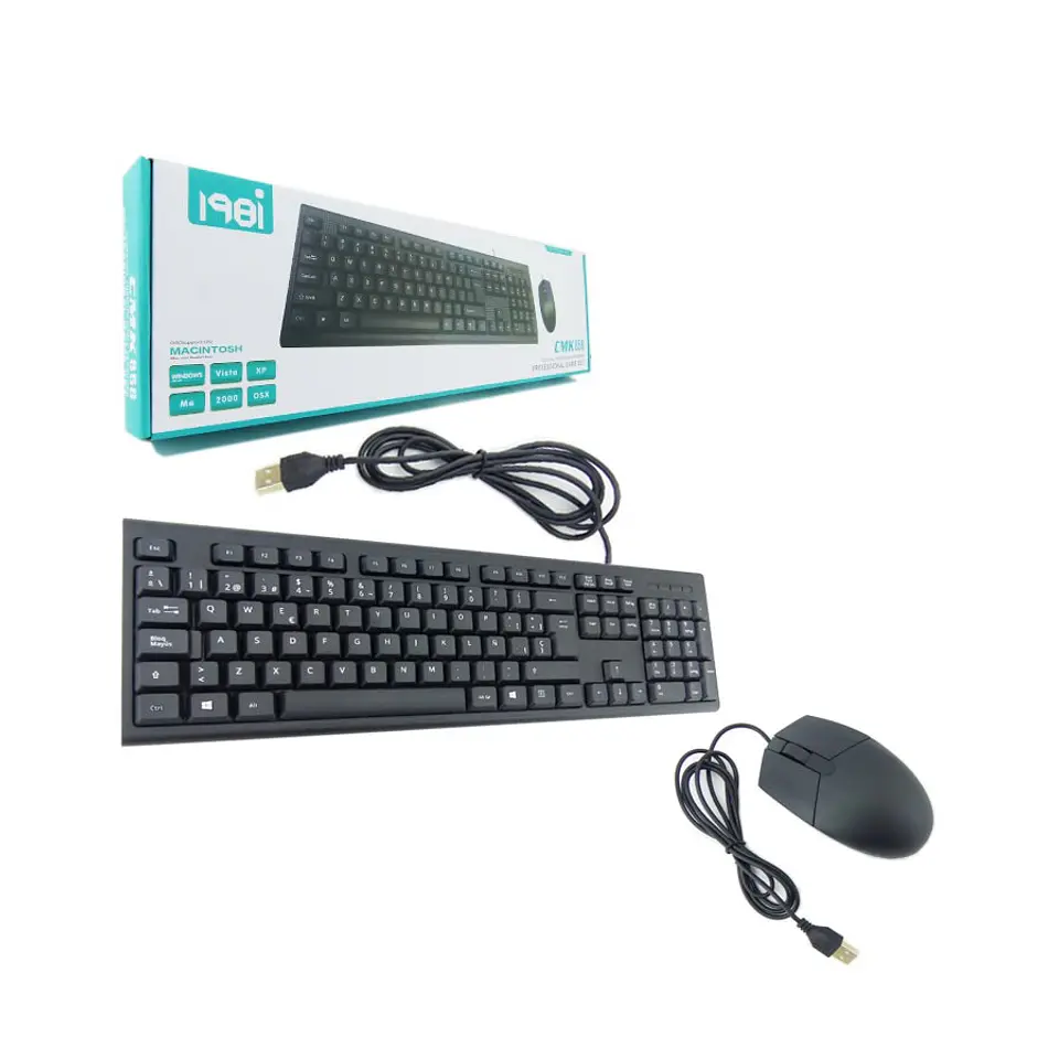 Kit Combo Teclado y Mouse Alambrico Negro 5