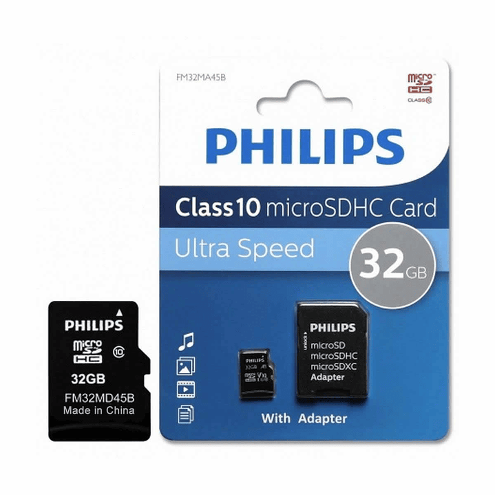 Memoria Micro Sd 32gb Philips + Adaptador 1
