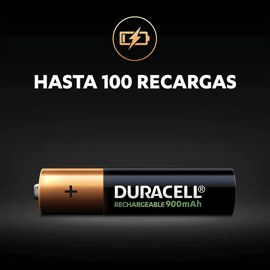 Pack 4 Pilas AAA Recargables Duracell 850mAh